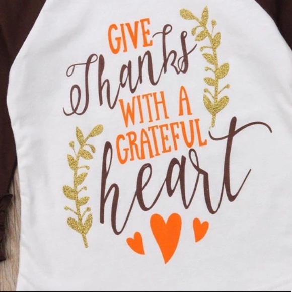 Grateful Heart Thanksgiving Fall Ruffle T Shirt - Picture 3 of 4